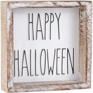Halloween Home Decor, Happy Halloween Block Sign for Shelf, Mantel, Table
